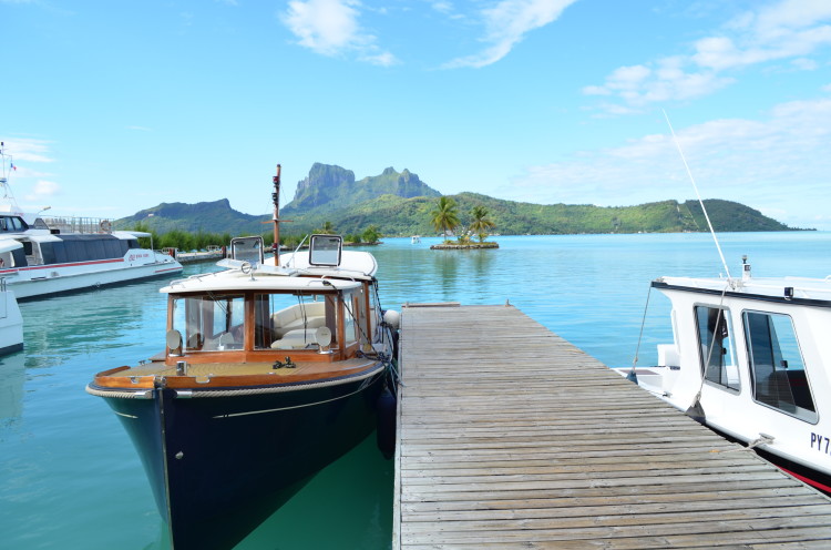 Boat at dock in Bora Bora