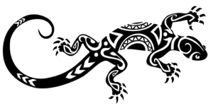 gecko stencil in bora bora tahiti